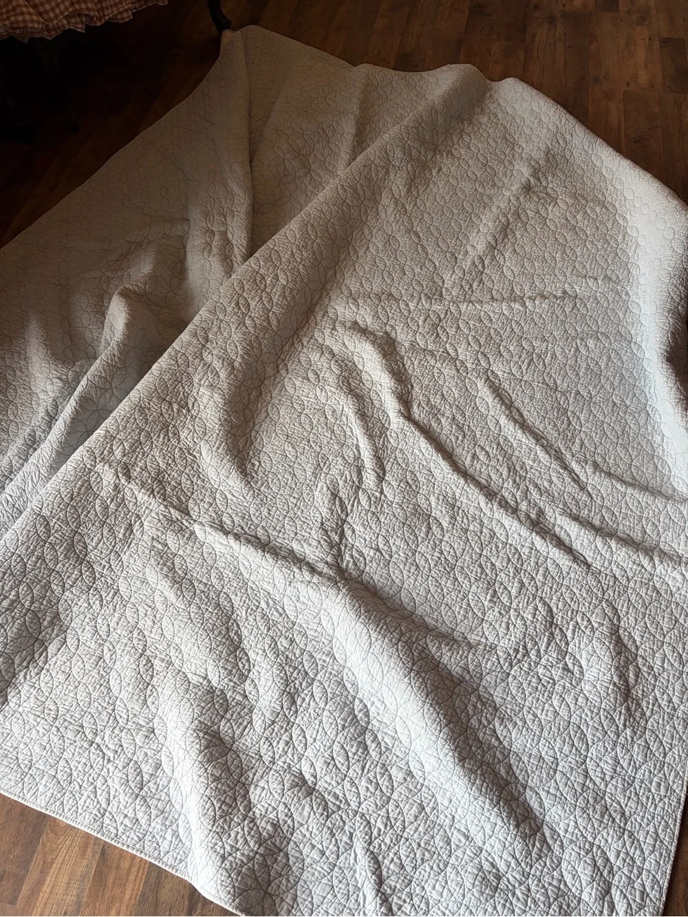 Light Blue and White Geometric Quilt King size heavy weight